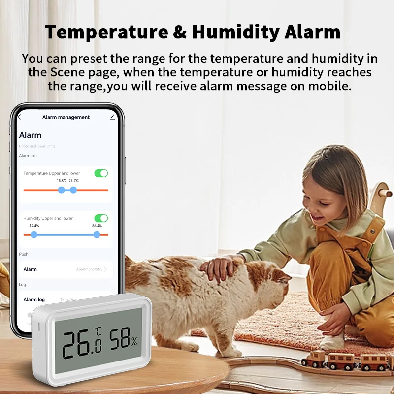 Tuya Zigbee 3.0 Temperature Humidity Sensor Home Automation Remote Connect Thermometer Work With Smart Life Alexa Google Home