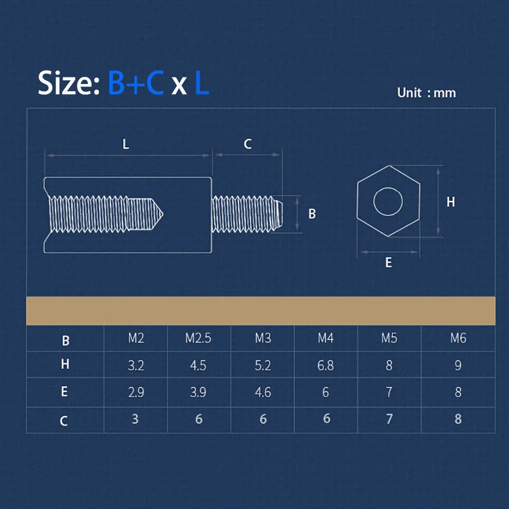 Female Male Brass Hex Standoff Spacer Screws Threaded Pillar M2 M2.5 M3 M4 PCB Computer PC Motherboard F-M Standoff Spacer Screw