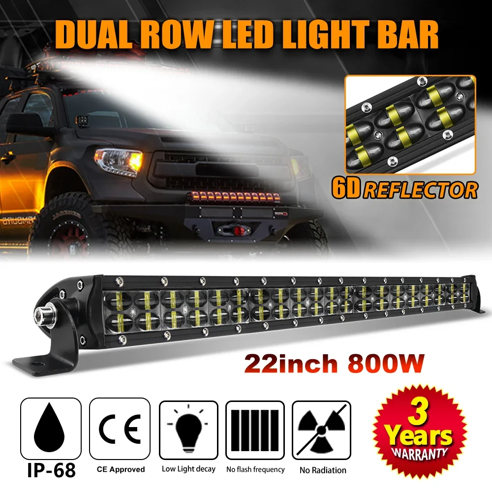 

HAOLIDE LED Work Light Bar Lens Spot Car Driving Lights for Offroad 4x4 6D Len LED Driving Light 6000k Combo Beam IP68 12V 24V
