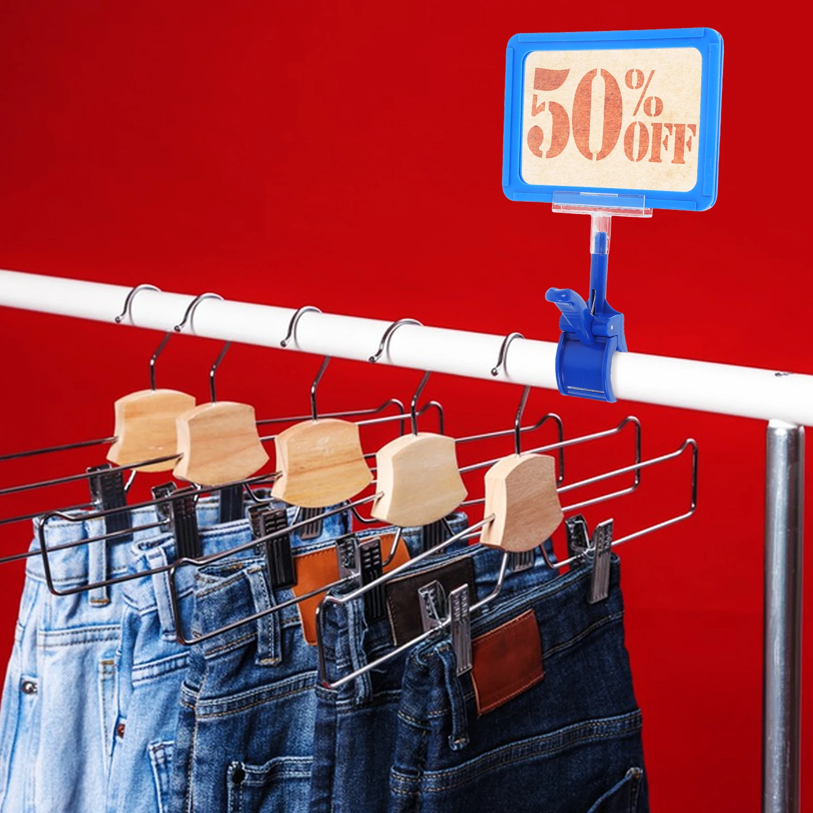 

1Set Double-Sided Rotating Sign Clip Clamp Holder for Retail Store Supermarket Merchandise Price Display Flexible Clip