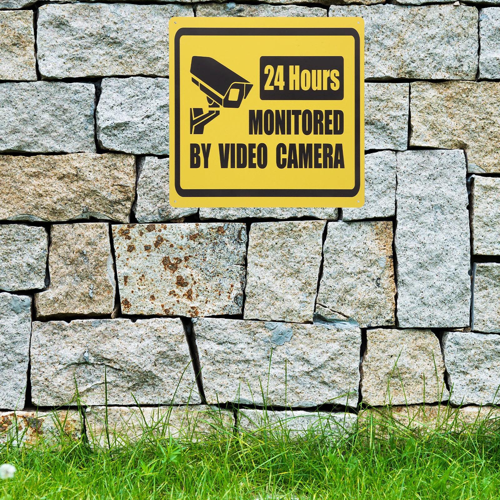 

3Pcs Vintage Tin Signs Security Camera 24-Hour Monitored Metal Wall Art for Home Business Decor Camera Sign Board