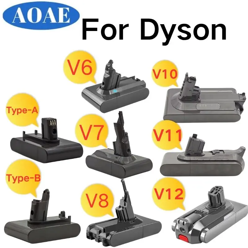 

For Dyson Type-A Type-B V6 V7 V8 V10 V11 V12 Rechargeable Battery Vacuum Cleaner Battery DC34 Battery