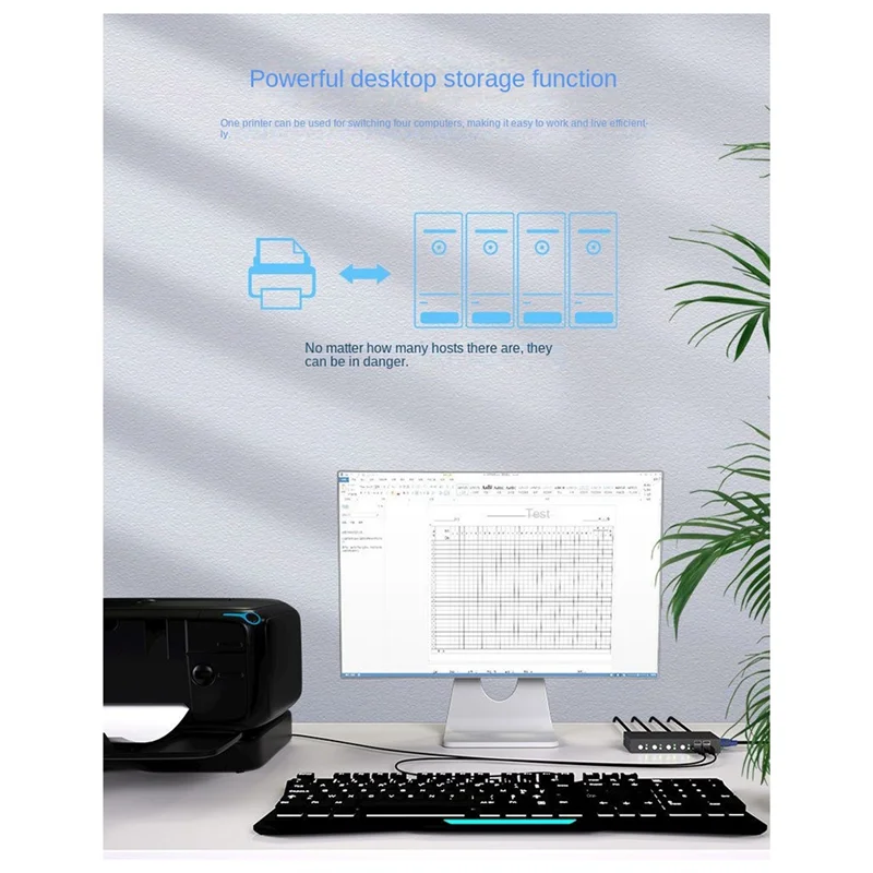 

VGA KVM Switch 4 Ports VGA Video Switcher Split Screen HD Display Enhancer Splitter Adapter For PC Monitor Projector
