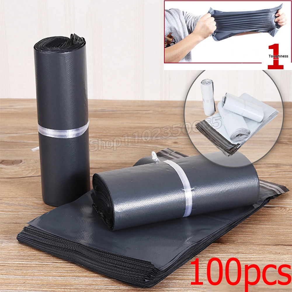 

100pcs Black Waterproof Thickened Express Special Logistics messenger Courier Bag Self Seal Plastic Storage Mailing Envelope Bag