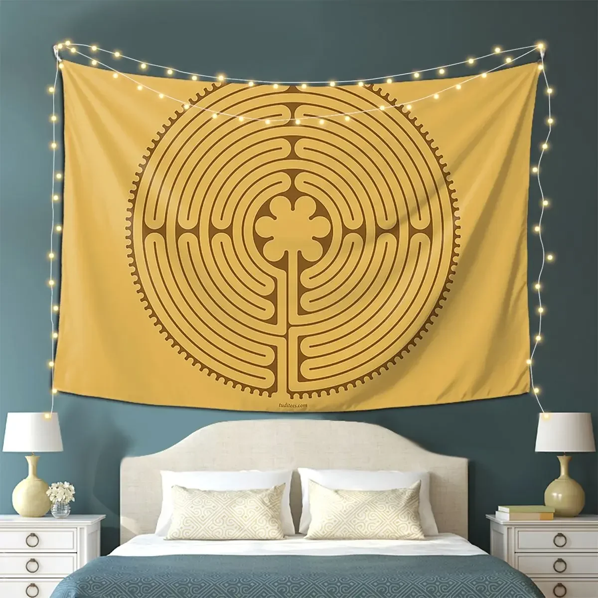 Chartres Labyrinth Tapestry Decoration Art Aesthetic Tapestries for Living Room Bedroom Decor Home Funny Wall Cloth Wall Hanging