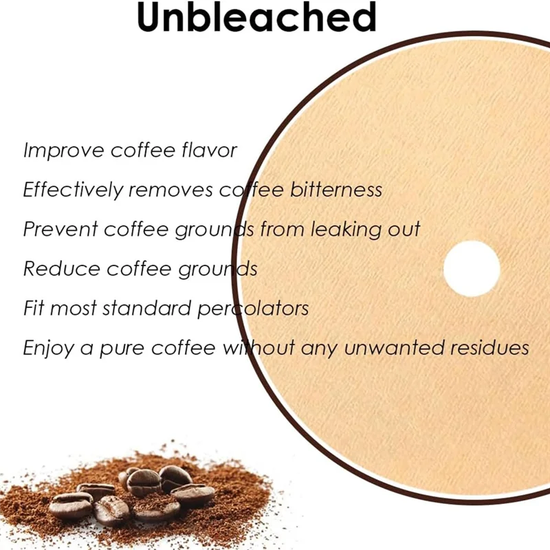 HGHO Percolator Coffee Filters - 300PCS 3.75In Disc Coffee Filters For Percolator - Unbleached Disposable Percolator Filters