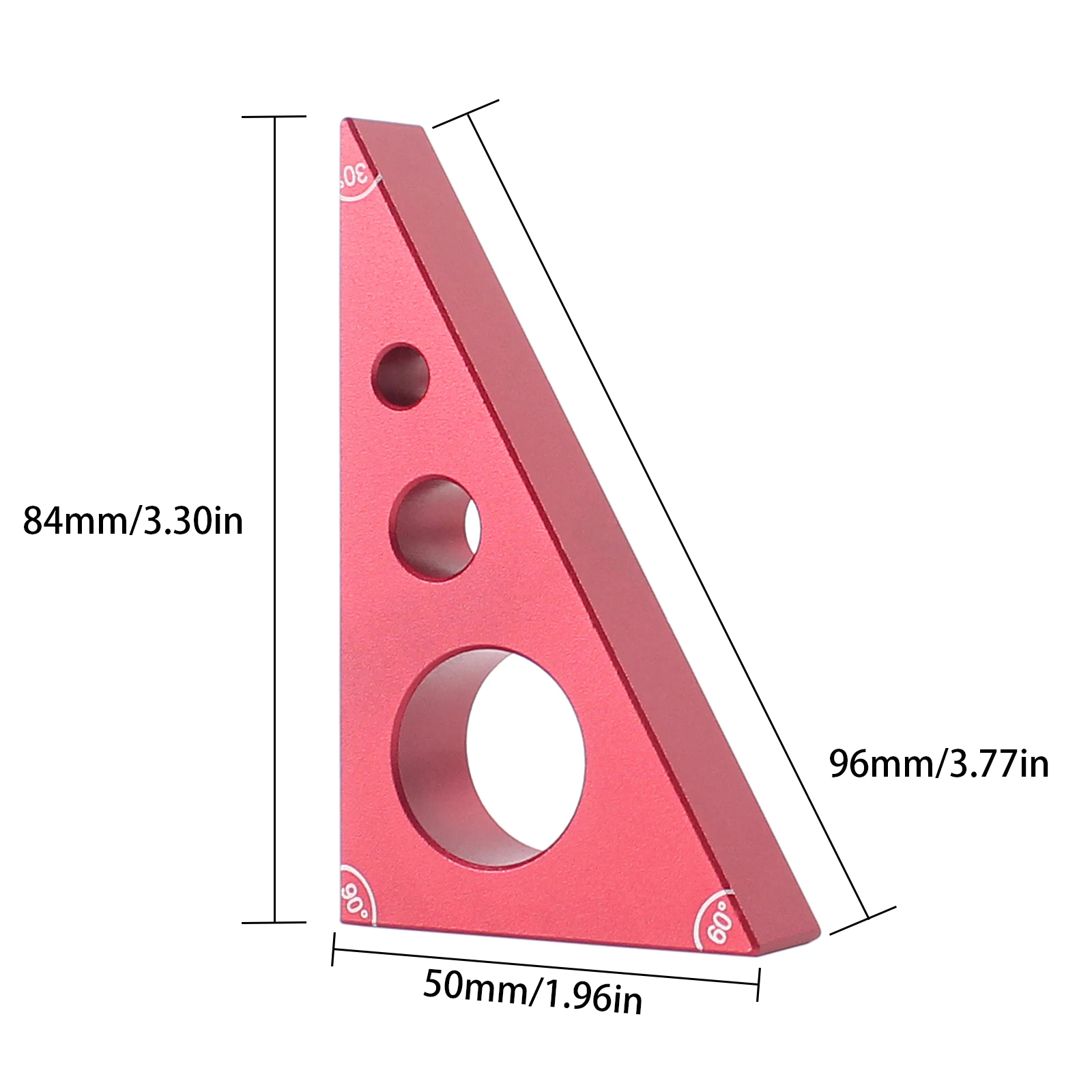 Woodworking Pocket Square 30/60/90 Angle Aluminium Alloy Gauge Block Woodworking Triangle Ruler Height Measuring Gauging Tool