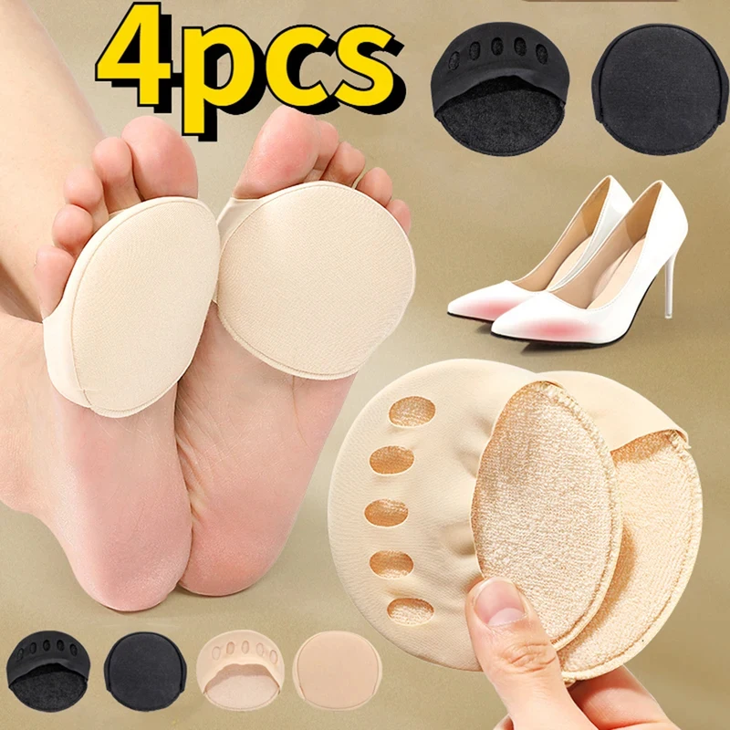 4/6/8 pièces de coussinets métatarsiens en tissu pour femme, inserts pour talons hauts, antidérapants, absorbant les chocs, pour soulager la douleur, semelles intérieures