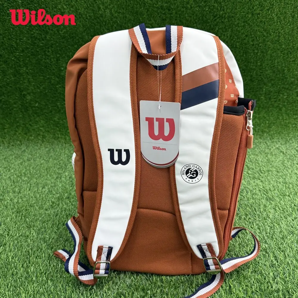 Wilson Roland Garros Clay Tennis Bag French Open Commemorative Tour Tennis Racquets Backpack Max For 2 Rackets With Compartment
