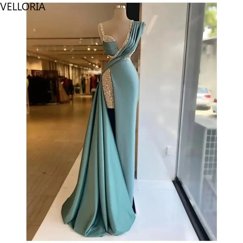 2023 سباركلي ترتر حورية البحر فستان سهرة طويل فستان حفلات رسمي حجم كبير مخصص فستان الحفلات Vestdos De Fiesta مخصص