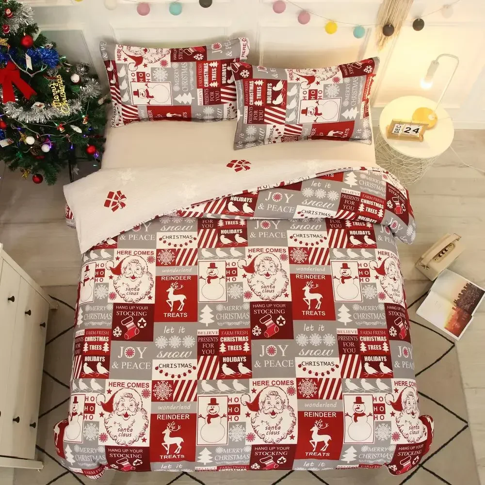 Christmas Snowflake Comforter Bedding Set Home Duvet Cover Warm Hotel Decor King Queen Single Hot Sale