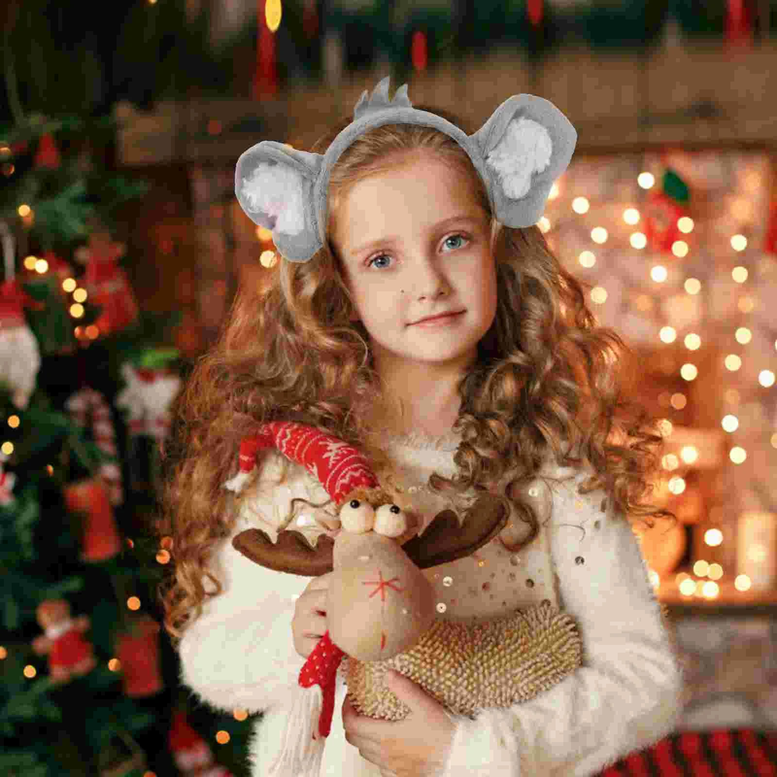 Koala Ears Headband Adult Kids Party Ears Hair Clasp Animal Hair Bands Birthday Halloween Costume Cosplay Headbands Headdress