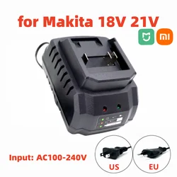 XIAOMI Battery Charger Suitable For 18V 21V Li-ion Battery Portable Fast Charger for Makita Battery Replacement EU Plug US Plug