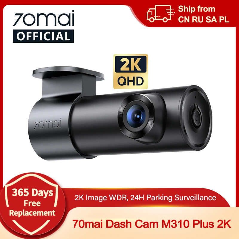 70mai Dash Cam M310 Plus 2K 1440P 143°FOV F1.55 Smart Voice Control 24H Parki...