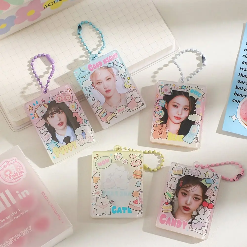 acrylic Can love card sleeve cartoon fashion Photo display 1inch and 2inch photos Bag accessories Fan card decoration box Girl