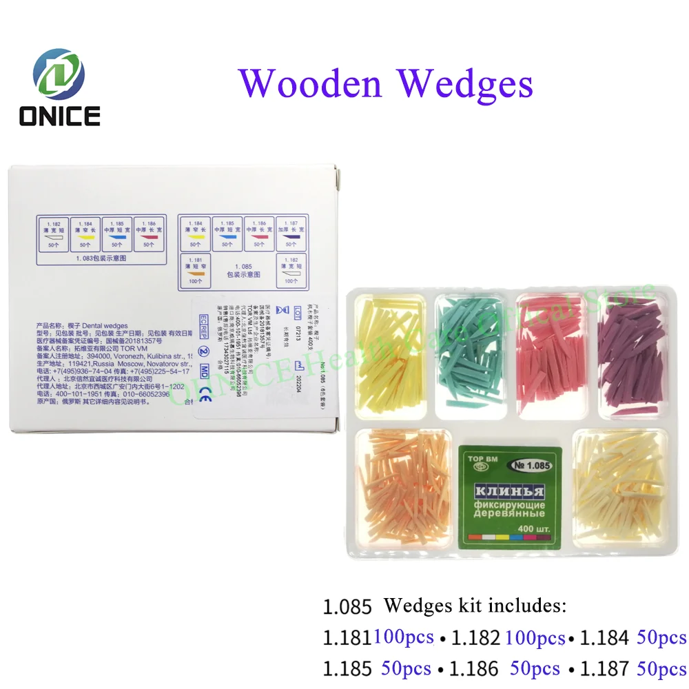 ทันตกรรม TOR VM Maple Fixing Wedge ชุดไม้ interdental Wedge ชุด 4 สี 200 ชิ้นหรือ 6 สี 400 ชิ้น