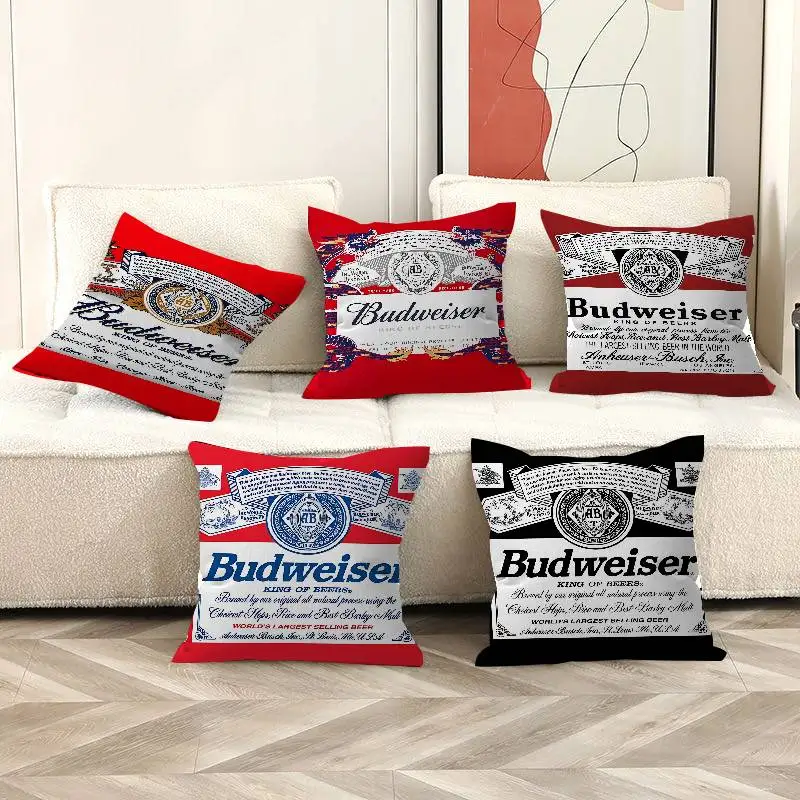 Capa de almofada King Of Beer B-Budweiser, presentes, decoração para casa, escritório, quarto, sofá, carro, 45x45cm