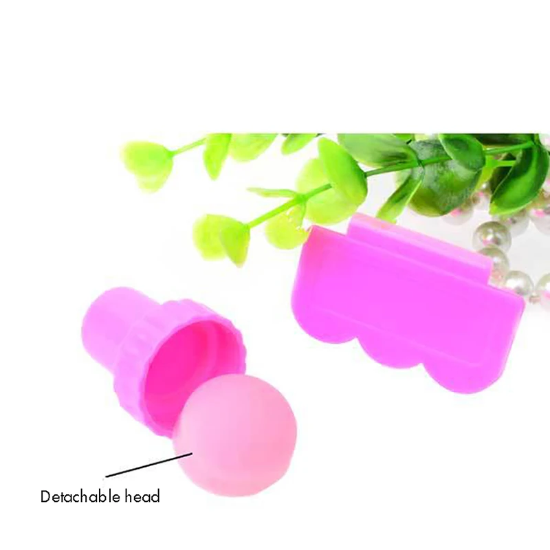 Carimbo rosa para arte em unhas, carimbo com raspador, placa de imagem, ferramentas de manicure, faça você mesmo, carimbo de transferência de esmalte