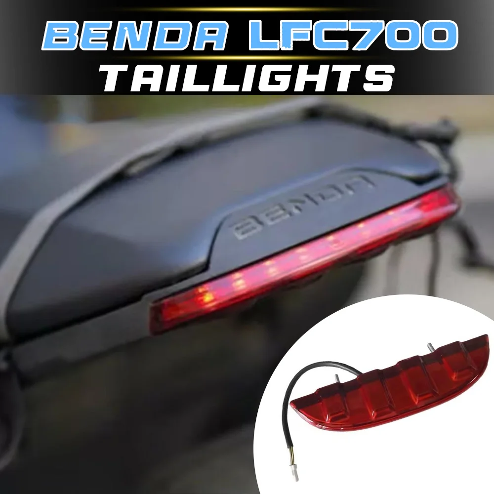 

Original parts for BENDA LFC 700 motorcycle taillight assembly, LED rear brake light, and reverse light cover.