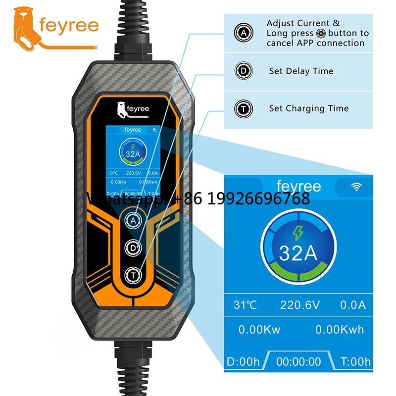 

Feyree Factory Manufacturer 40A Commerical Ev Charger Type 2 11kw Type 1/Type2 Wallbox 7kw for Ev Charging Pile