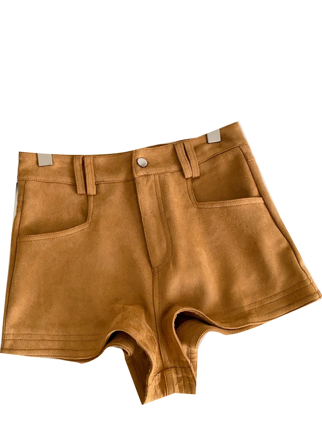 مثير الأمريكية الرجعية الغزلان الجلد المخملية orts المرأة الخريف الشتاء عادية عالية الخصر زر إغلاق واسعة الساق التمهيد السراويل