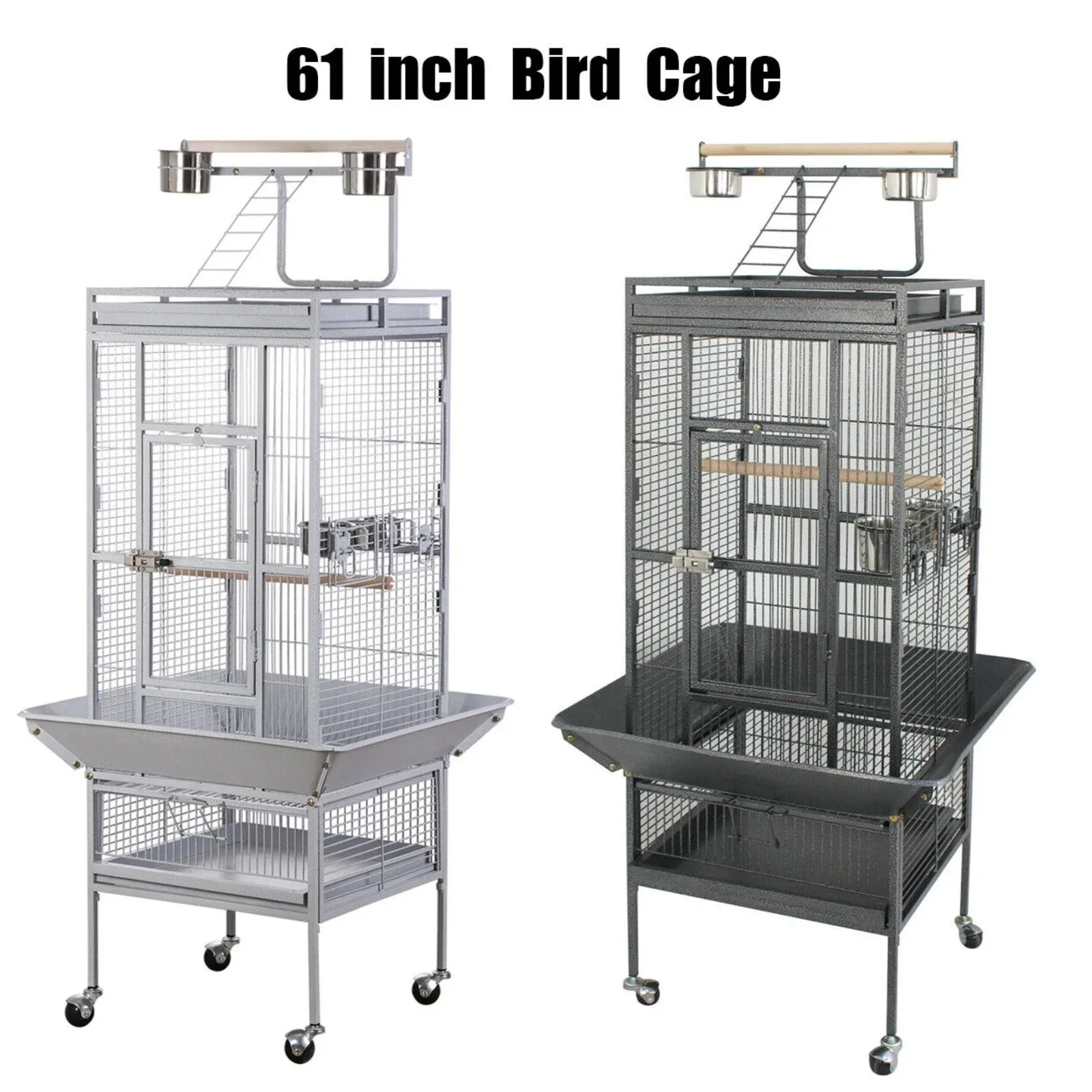 

US 61" Bird Cage Large Play Top Parrot Finch Cage Pet Supplies Removable Part Cage