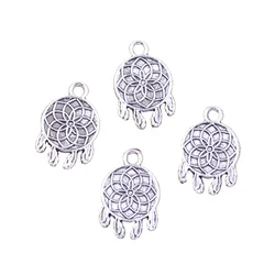 20pcs Charms Native Dream Catcher Chandelier Connector 18x12mm Antique Silver Color Pendants Making DIY Tibetan Finding Jewelry