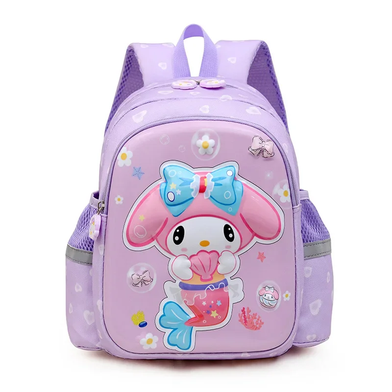 Sanrio Cartoon Printed Mermaid Kulomie Melody Children's Backpack 3D Hard Shell Ridge Protection Fashion Versatile School Bag