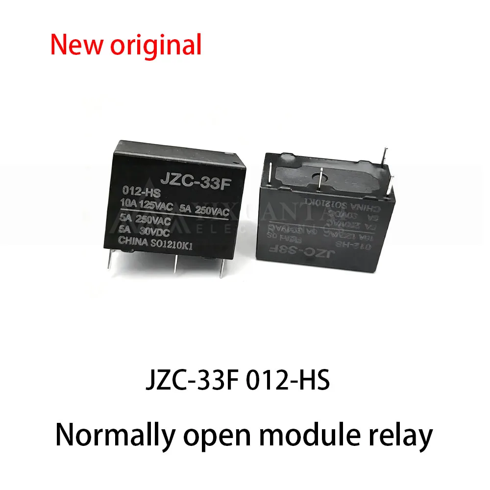 (5pcs~10pcs) 100% New relay JZC-33F 012-HS Normally open 12V 12VDC 4-pin 10A relay module