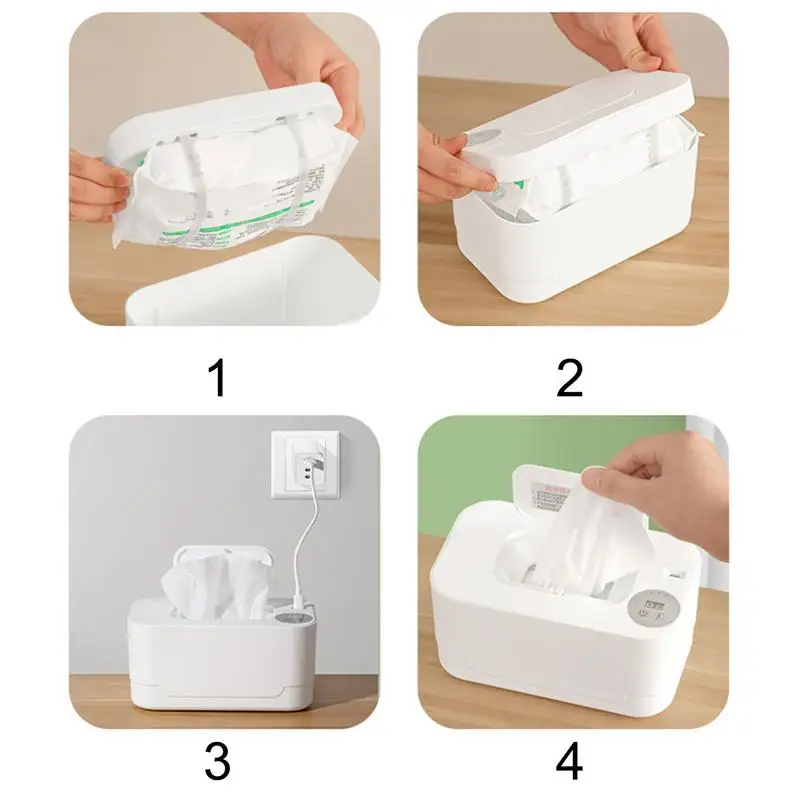 Calentador de toallitas húmedas portátil USB para bebé, dispensador térmico de toallas húmedas, cubierta de caja de calefacción de servilletas, Mini calentador de papel tisú para el hogar y el coche