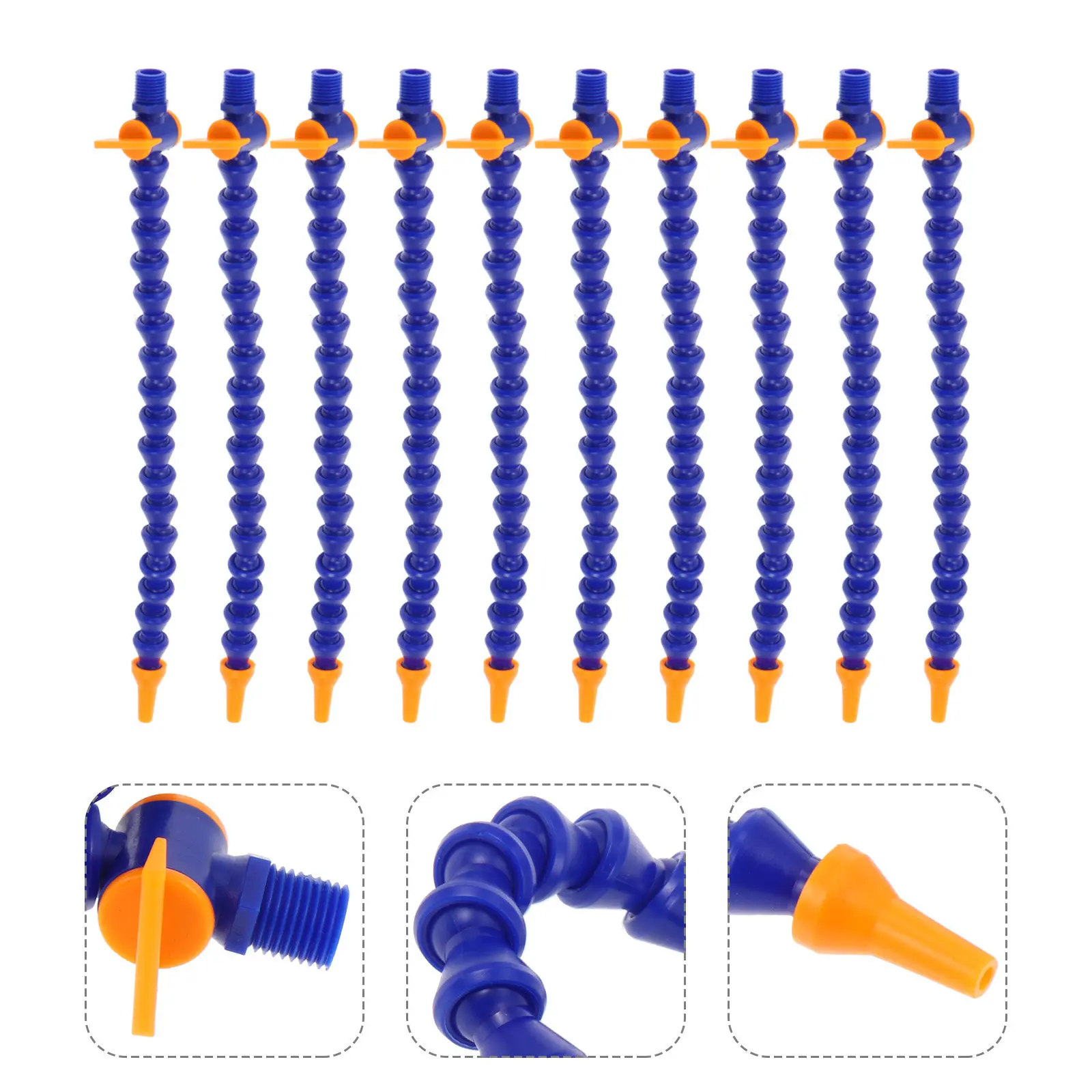 

10Pcs Professional Plastic Cooling Hoses Round Nozzle Flexible Oil Coolant Pipes for Lathes Milling Machines Hydraulic Systems