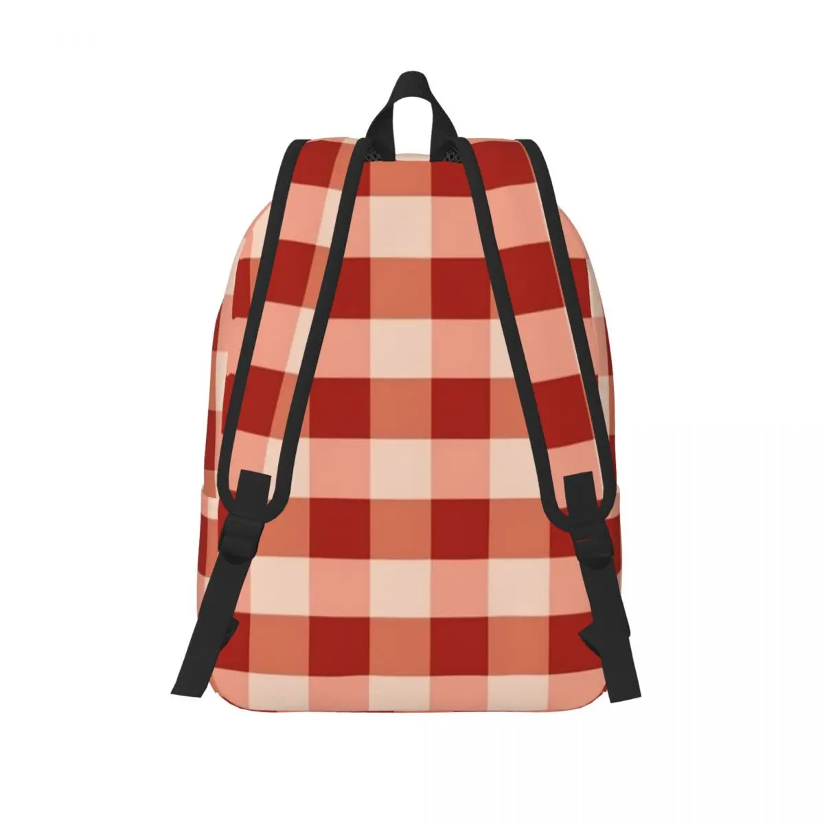 Mochila de tablero de ajedrez rojo para hombres y mujeres, mochila fresca para estudiantes, senderismo, viaje, bolsas de lona para computadora portátil al aire libre