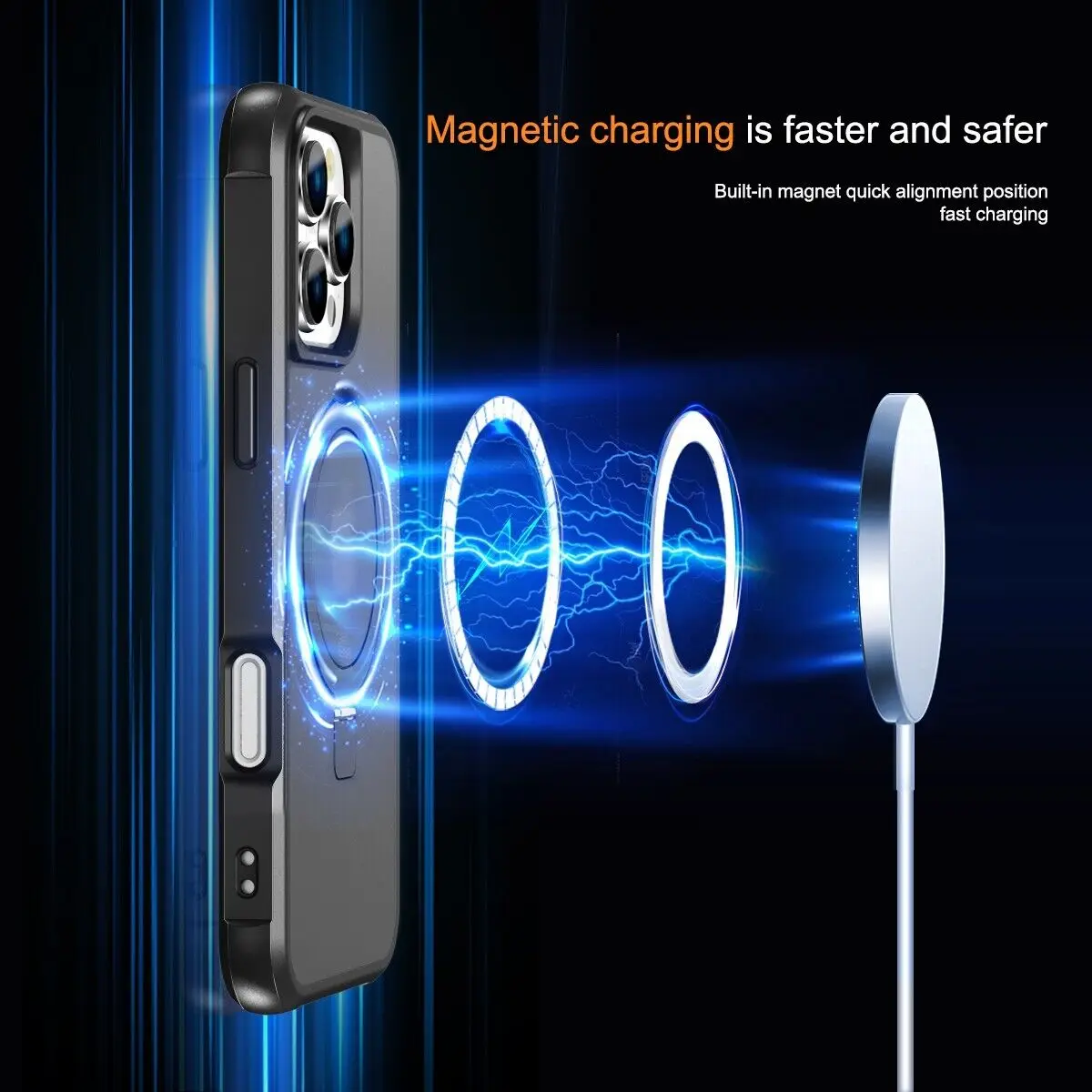 Magnetyczne etui do iPhone'a 16, 15, 14, 13, 12, 11 Pro Max Plus z wąską osłoną Mag-Safe