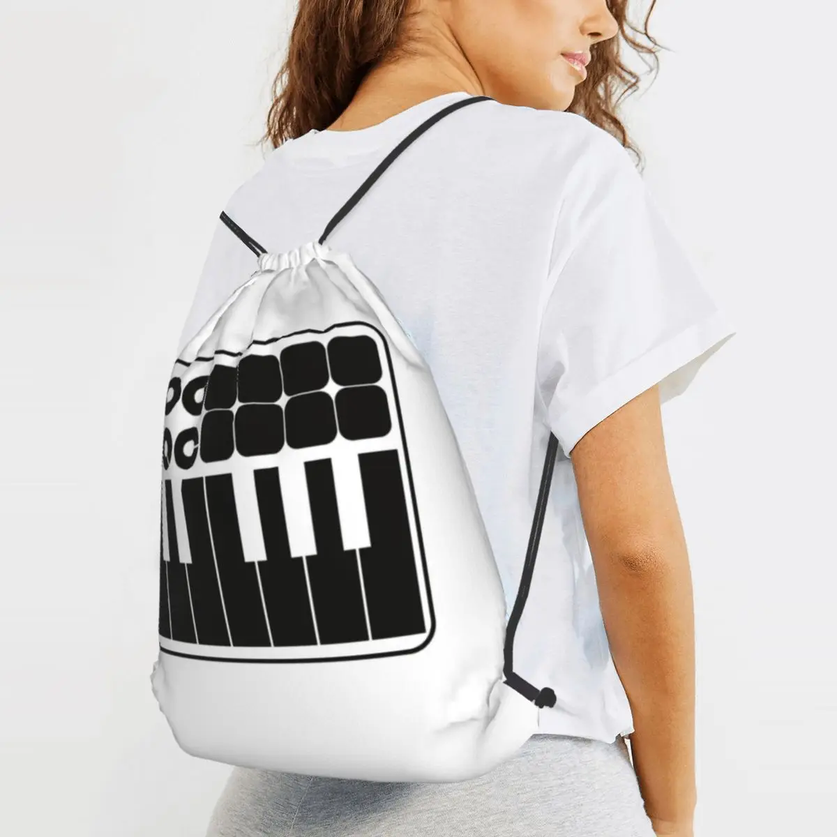 MIDI Controller Backpacks Multi-function Drawstring Bags Sports Bag Book Bags for Man Woman Students