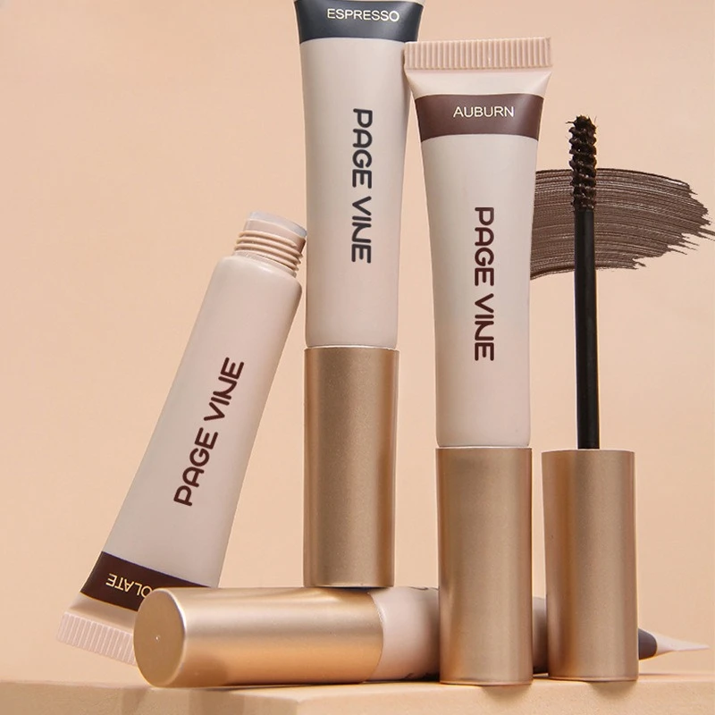 4 Color Soft Tube Brow Gel Multi Purpose Eyebrow Pencil Waterproof Smudge Proof for Natural Wild Look All Day Wear Korean Makeup