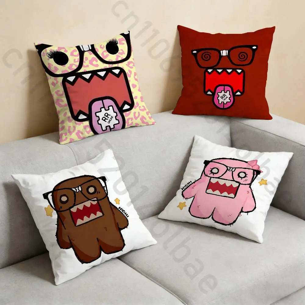

Cartoon D-DOMO KUN Pillow Case Square Double-Sided Printing Short Plush Sofa Cushion Cover Bedroom Bedside Pillow