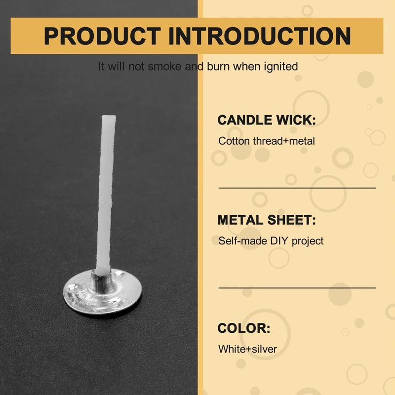 500 ชิ้นเทียน 1 นิ้วต่ําควันเทียน Wick กับแท็บโลหะชา Light Wicks สําหรับทําเทียน