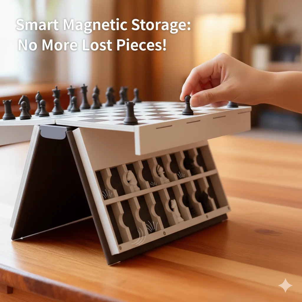 

Foldable Chess Set 3D Printed Chess Set Foldable Chess Board with Complete Pieces for Kids Adults Travel Camping Party Games