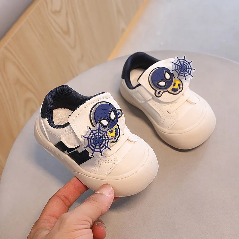 Disney Casual Baby Shoes Infant Baby Girl culla scarpe Cute Cartoon Spider-Man Soft Sole Prewalker Sneakers scarpe da passeggio bambino