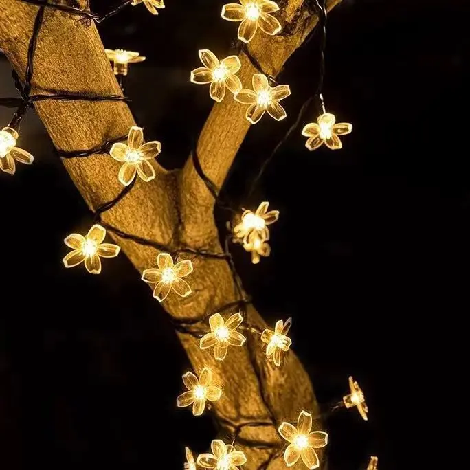 LED Cherry Blossom String Lights, quarto, varanda, estrela, menina, coração, festival, luz noturna, decoração