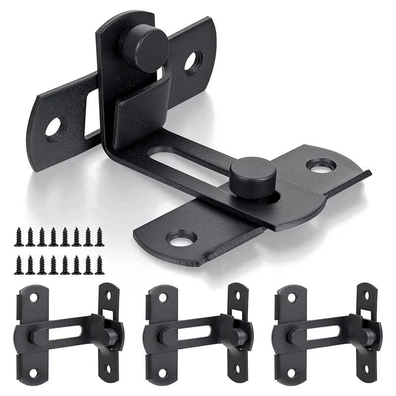 

90 Degree Flip Barn Door Lock Security Gate Latch Hook Lock Latch Protect Privacy For Barn Sliding Door Antique Lock