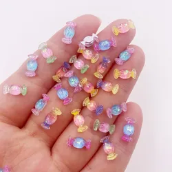 50pcs Glitter Resin Colorful Mini Cute Candy Art Nail Flatback Rhinestone Applique DIY Wedding Scrapbook Ornament Crafts L617