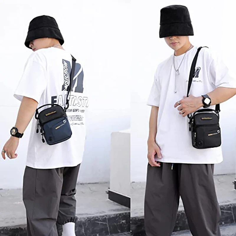 Men\'s Small Shoulder Messenger Bag for Mobile Phone Man\'s Husband Messenger Crossbody Bags Zipper Pocket Handbag Fanny Pack 2023