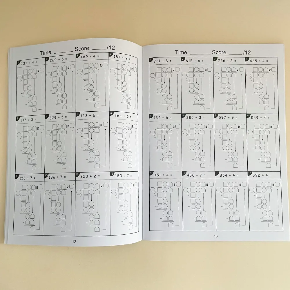 A4 Children's Multiplication and Division Writing Exercise Book Math Improvement Exercises Notebook Daily Practice