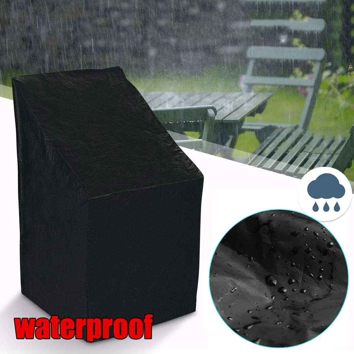 Outdoor garden chair protective cover, garden furniture rainproof dustproof cover, suitable for chair furniture dustproof cover