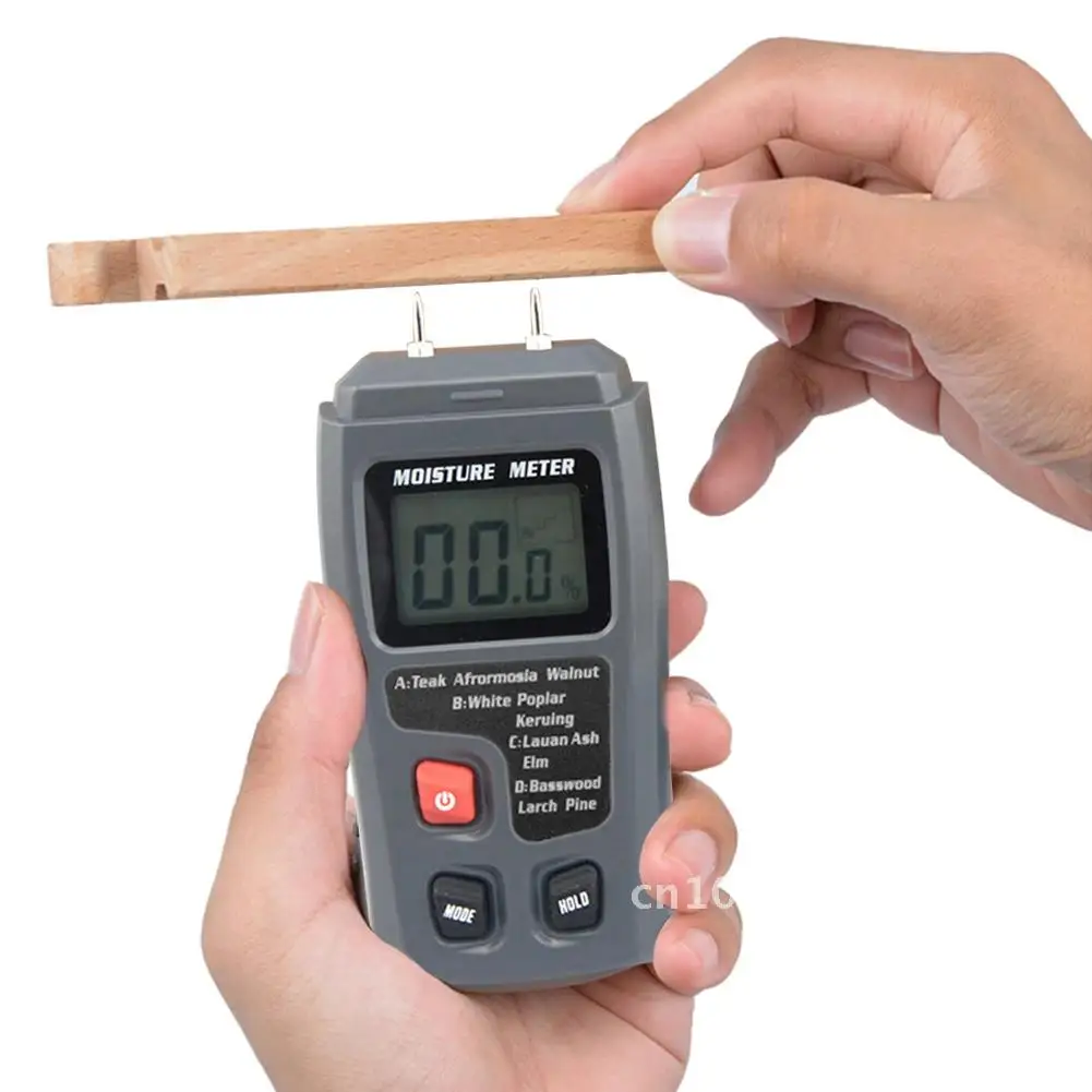 

LCD Display Hygrometer Moisture Meter Digital Humidity Tester Measuring Timber Damp Detector Two Pins 0-99.9% Wood