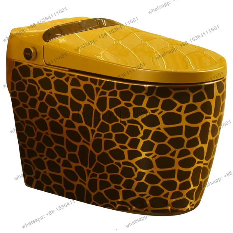 

Black gold smart toilet siphon luxury new Chinese retro pumping personality creative gold toilet