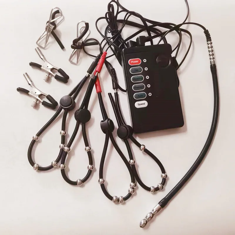 مقاطع الحلمات المعدنية صدمة كهربائية مجرى البول السبر لعبة استثارة القضيب موسع سيليكون خواتم الديك الحصان العين قضيب الجنس لعب للرجال والنساء #1