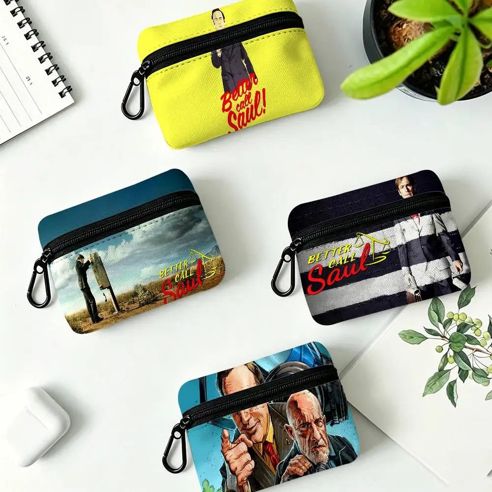 TV B-Better C-Call S-Saul Oxford Cloth Zipper Wallet Multifunctional Hanging Coin Bag For Credit Cards Keys Coins Earbuds
