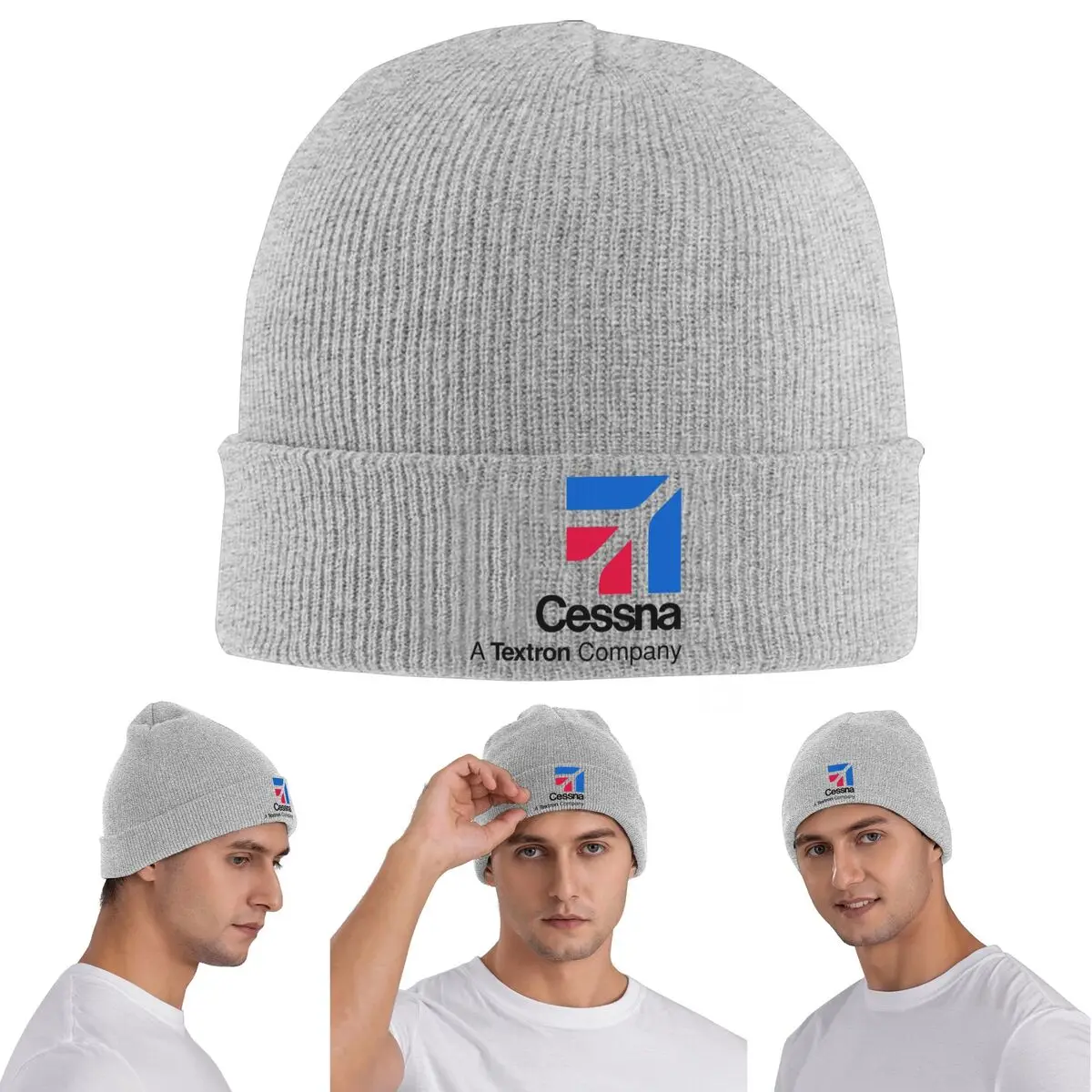 

Теплая вязаная шапка с логотипом Cessna, зимняя вязаная шапка с капюшоном, шапочки Skullies, шапки в стиле хип-хоп для унисекс